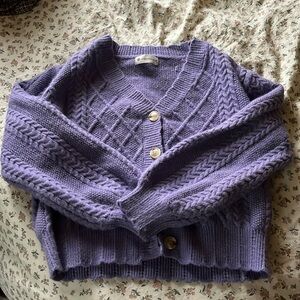 Purple chunky knit cardigan